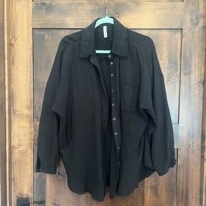 Linen Raw Hem Button up